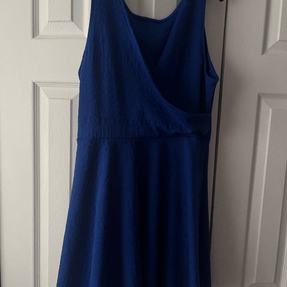 Ginger G Blue Wrap V-neck Sleeveless Sundress Mini